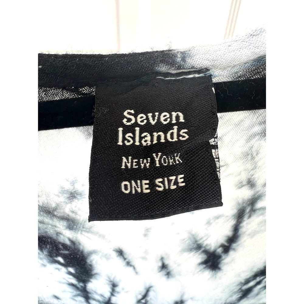 Seven Islands Dress One Size Tie Dye Embroidered Coverup Light Handkerchief Boho - Picture 4 of 9